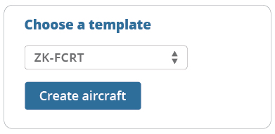 Choose a template to create a new aicraft